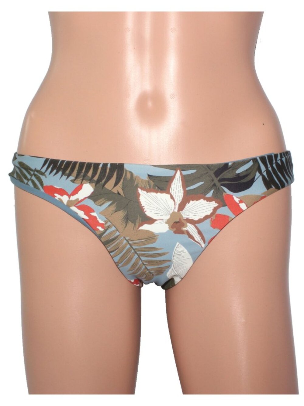 Damsel Juniors' Reversible Solid Floral Print Cheeky Bikini Swim Bottoms EBJ725